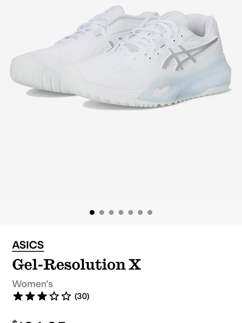 ASICS Gel-Resolution X Women's Tennis Shoes in White and Silver worn once